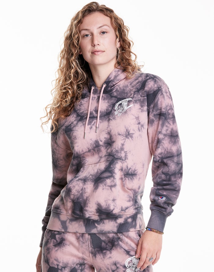 Champion Hoodie Dames - Roze/Zwart - Galaxy Dye ( 476823-CAV )